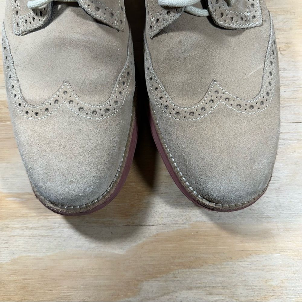Cole Haan Tan Lunargrand Wingtip Suede Brogue Shoes Men’s Size 9.5 - Picture 4 of 8